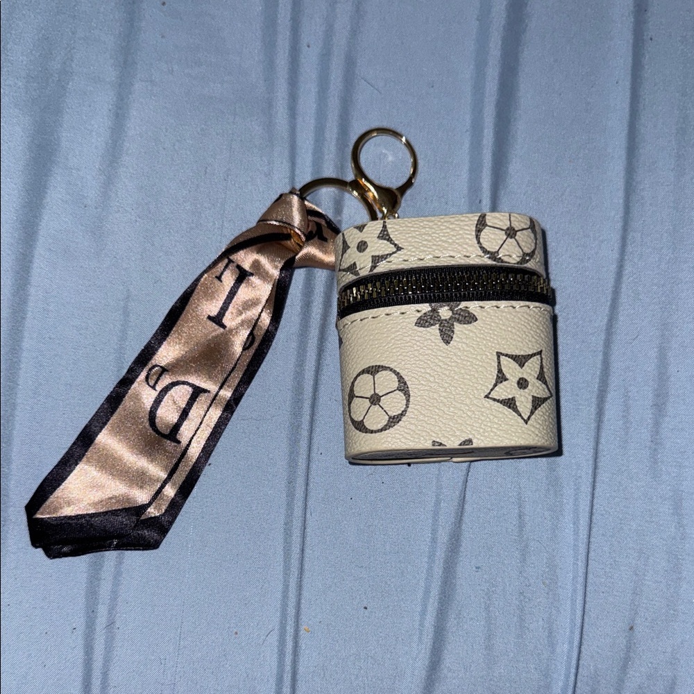 Designer Monogram AirPod Keychain Pouch
